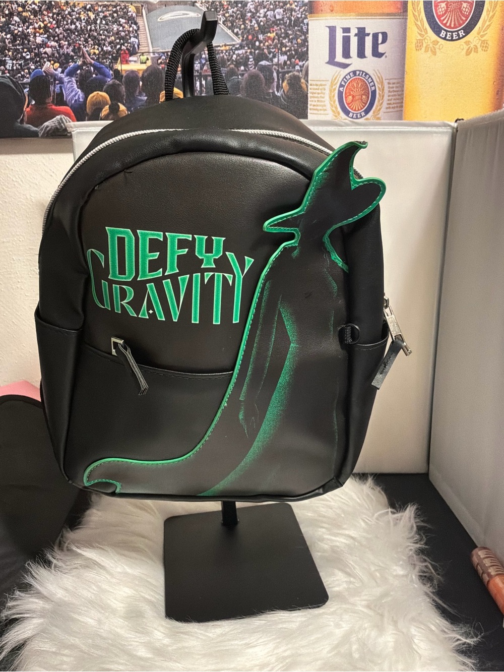 Wicked 'Defy Gravity' Black & Green Mini Backpack - Picture 2 of 7